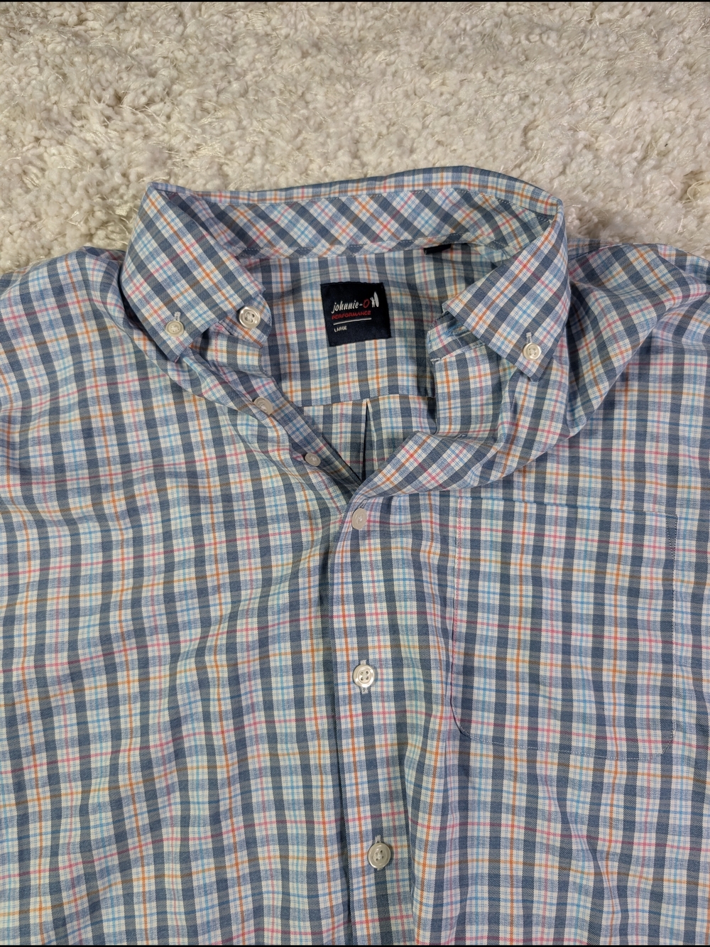Johnnie-O Men's Blue Plaid Button-Down Shirt